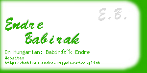 endre babirak business card